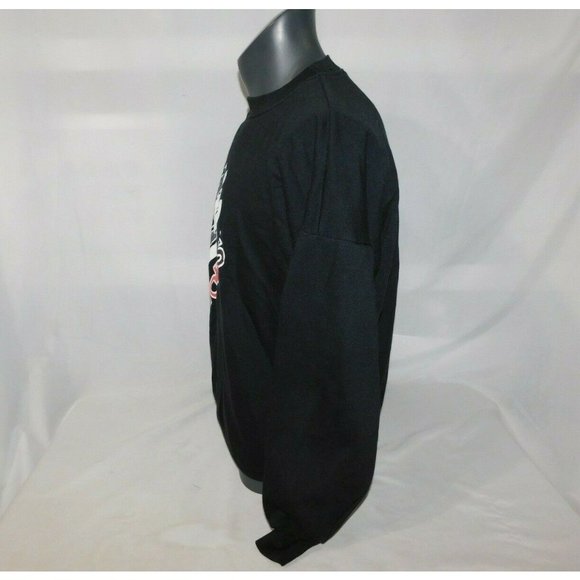 Vintage 90s Adidas Mens XL Black White Red Spellout Crewneck Sweatshirt - Picture 5 of 6